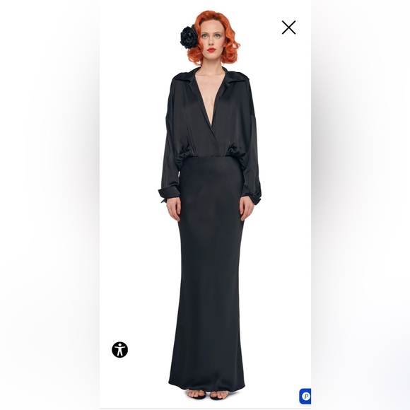 NWOT Norma Kamali Sleek Black Maxi Skirt - Picture 5 of 5